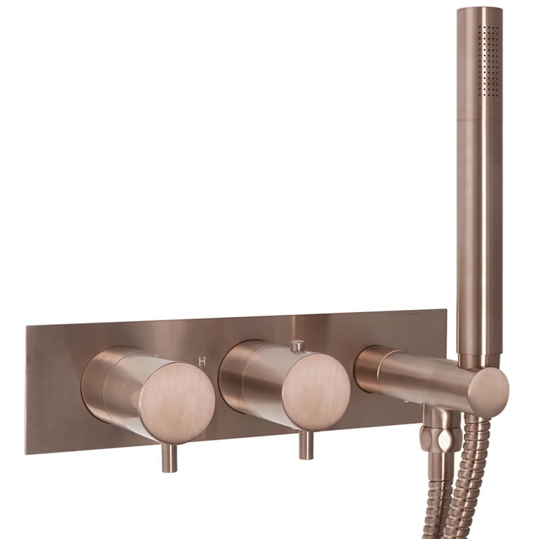 JTP Vos Brushed Bronze 2 Way Shower Valve & Handset Sanctuary Bathrooms